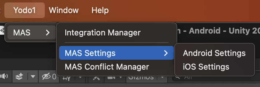 Unity SDK Settings